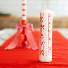 Bows Pillar Advent Candle | Holiday Countdown |