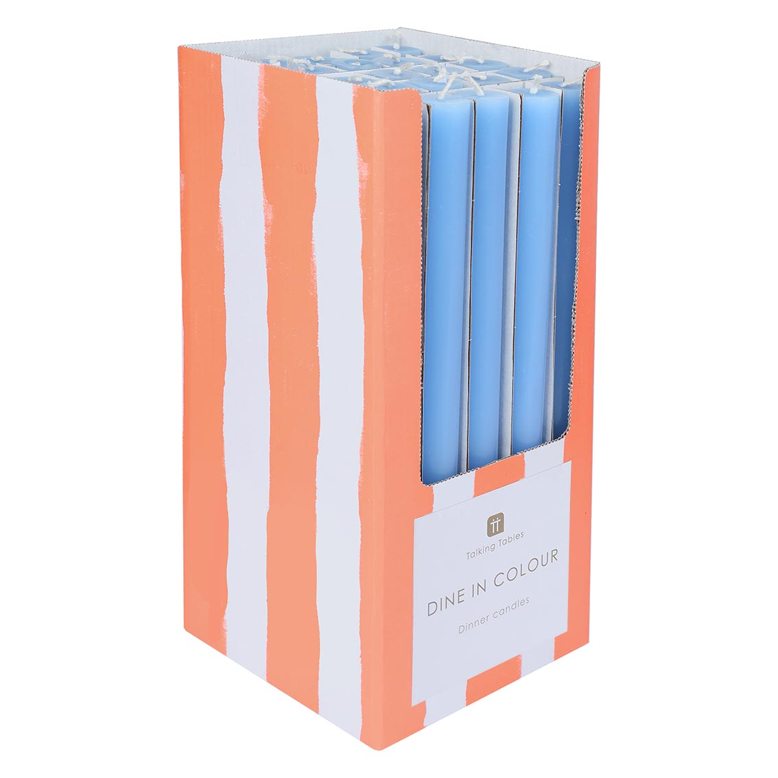 Blue Straight Dinner Candles - 25 Unit Display | Picnic Decor |