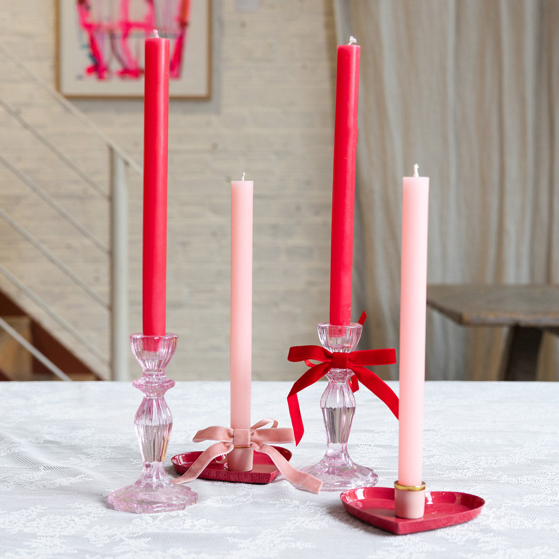 Cherry Red Dinner Candles - 25 Unit Display | Summer Home Decor |