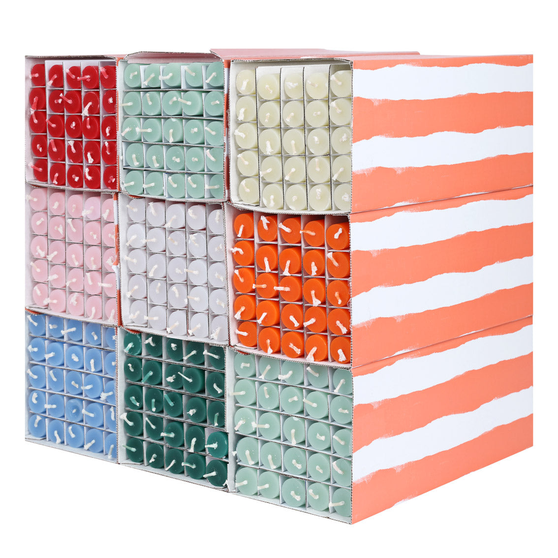 Blue Straight Dinner Candles - 25 Unit Display | Picnic Decor |