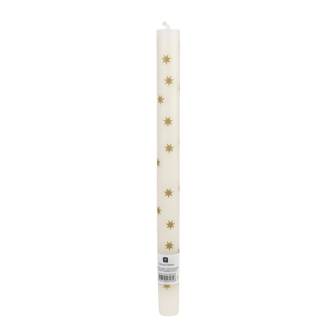 Gold Star Straight Dinner Candles - 12 Unit Display | Christmas |
