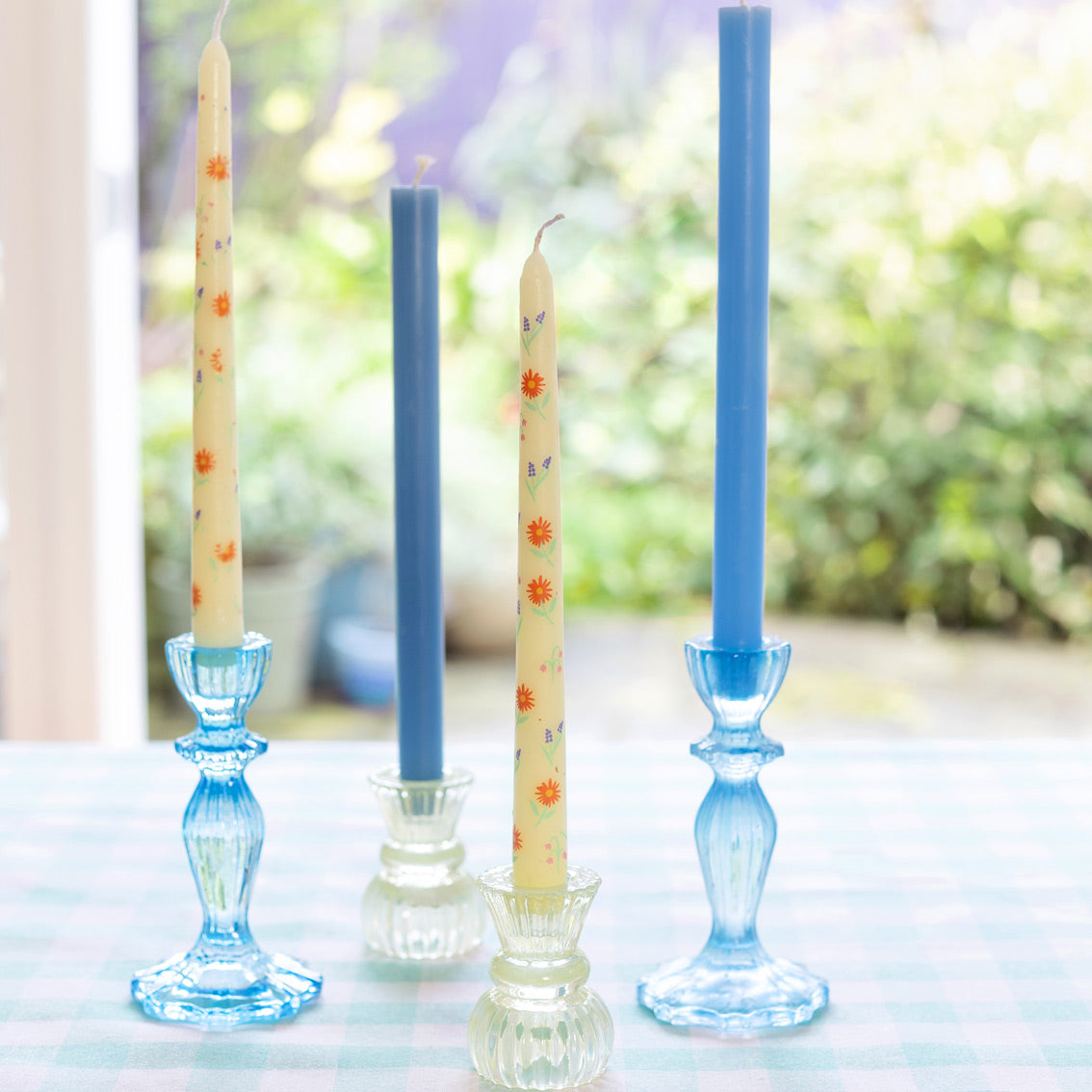 Blue Glass Candle Holder | Summer Gifts |