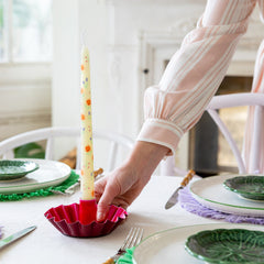Floral Yellow & Pink Dinner Candles | Summer Gifts |