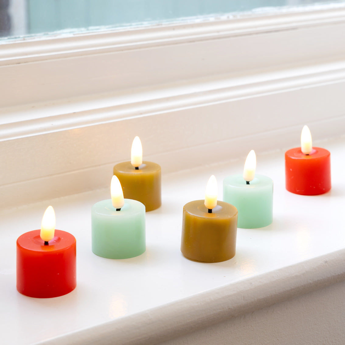 Flameless LED Tealight Candle - Gold - 12 Unit Display | Home Decor |