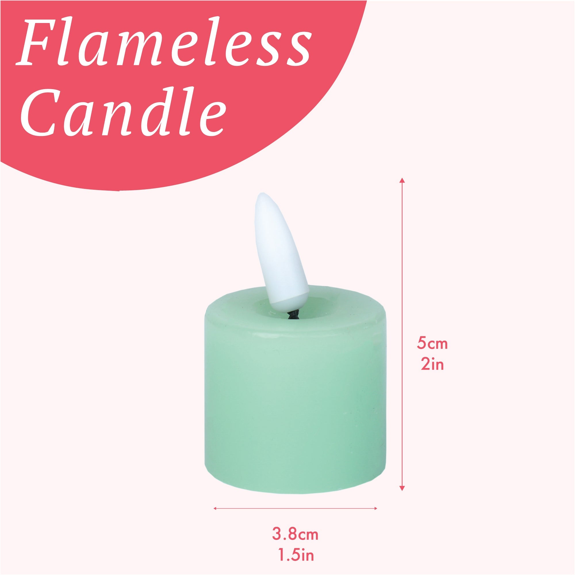Flameless LED Tealight Candle - Sage Green - 12 Unit Display | Home Decor |