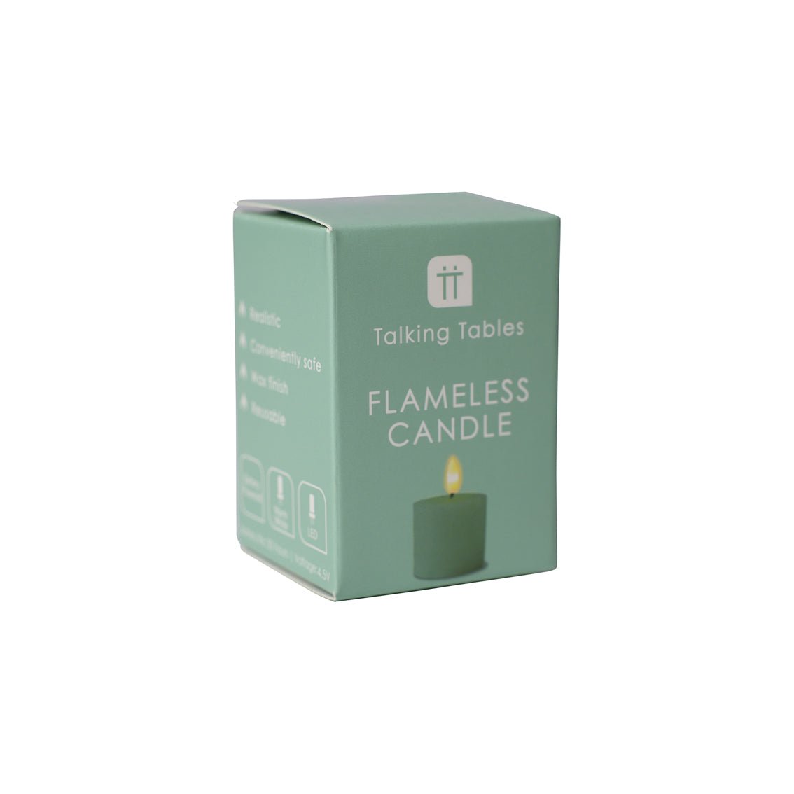 Flameless LED Tealight Candle - Sage Green - 12 Unit Display | Home Decor |