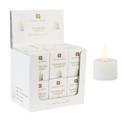 Flameless LED Tealight Candle - White - 12 Unit Display | Home Decor |