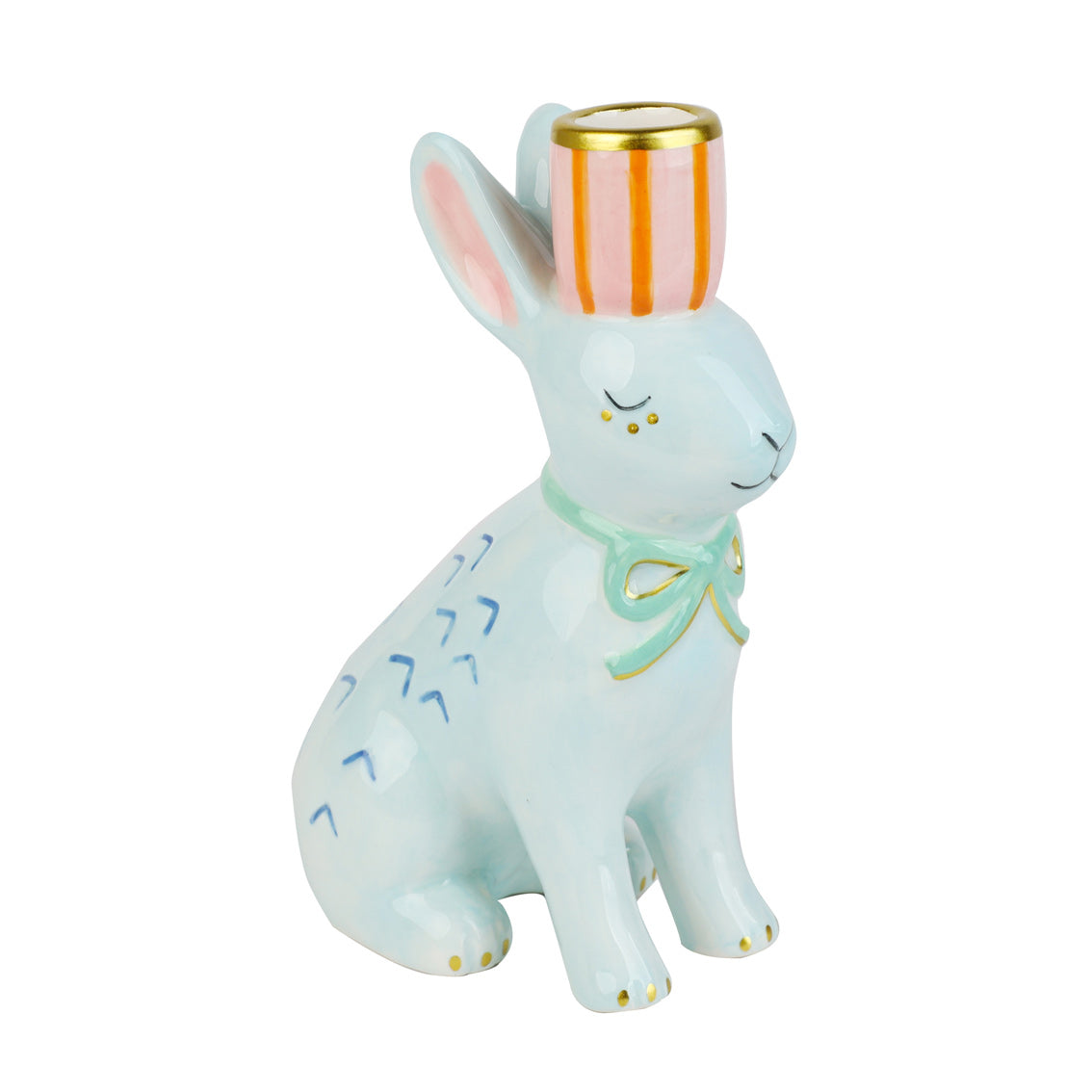 Hand-Painted Bunnies Ceramic Candle Holders | Summer Gifts |