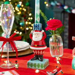 Hand-Painted Santa Candle Holder | Christmas Decor |