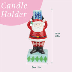 Hand-Painted Santa Candle Holder | Christmas Decor |