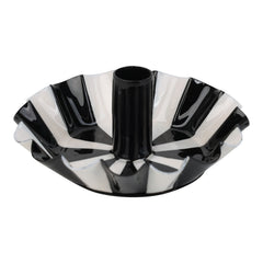 Black White Stripe Scalloped Candle Holder | Festive Candle Holder |