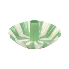 Green Stripe Metal Candle Holder | Summer Decor Gifts |