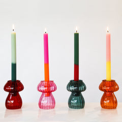 Green Mushroom Glass Candle Holder & Vase | Home Decor |