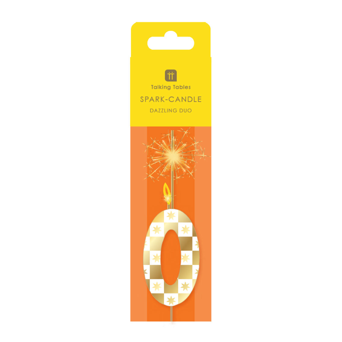 Gold Number Sparkler Duo Birthday Candle - 0 | Cake Candles |