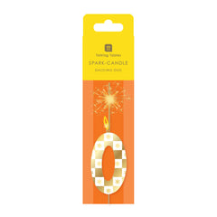 Gold Number Sparkler Duo Birthday Candle - 0 | Cake Candles |