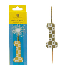 Gold Duo Sparkler Number Birthday Candles