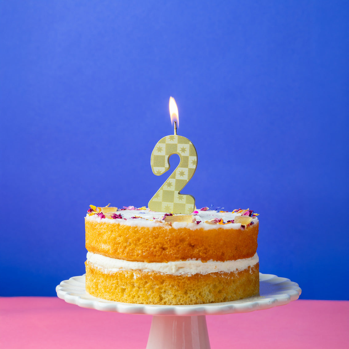 Gold Number Sparkler Duo Birthday Candle - 2 | Cake Candles |