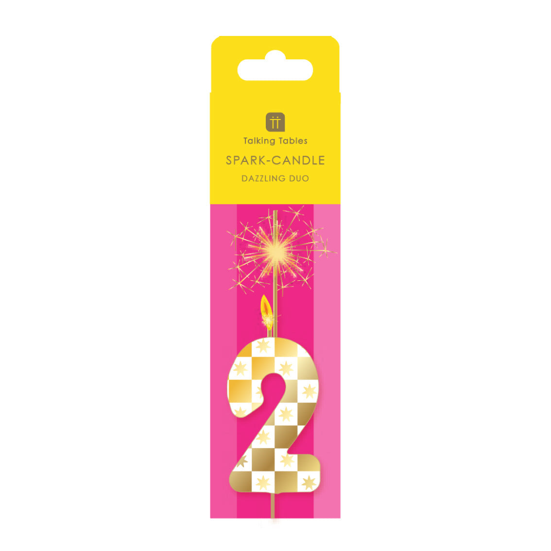 Gold Number Sparkler Duo Birthday Candle - 2 | Cake Candles |