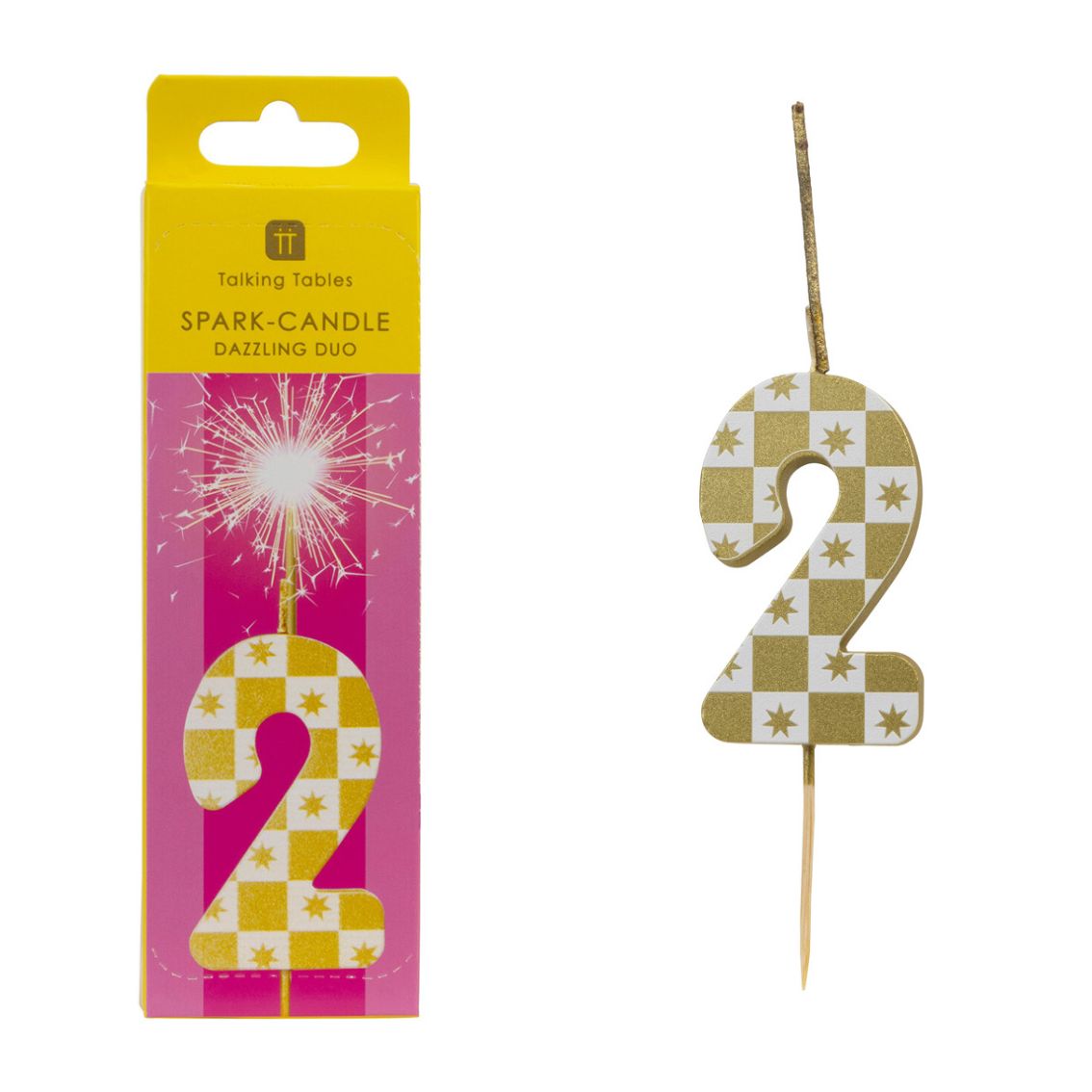 Gold Duo Sparkler Number Birthday Candles