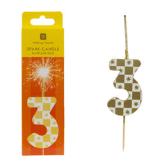 Gold Duo Sparkler Number Birthday Candles