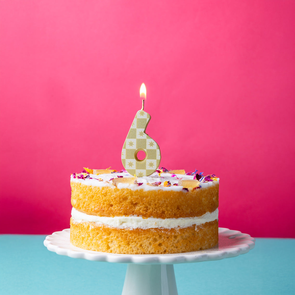 Gold Number Sparkler Duo Birthday Candle - 6 | Cake Candles |
