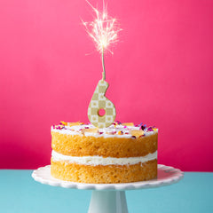 Gold Number Sparkler Duo Birthday Candle - 6 | Cake Candles |