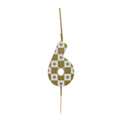 Gold Number Sparkler Duo Birthday Candle - 6 | Cake Candles |