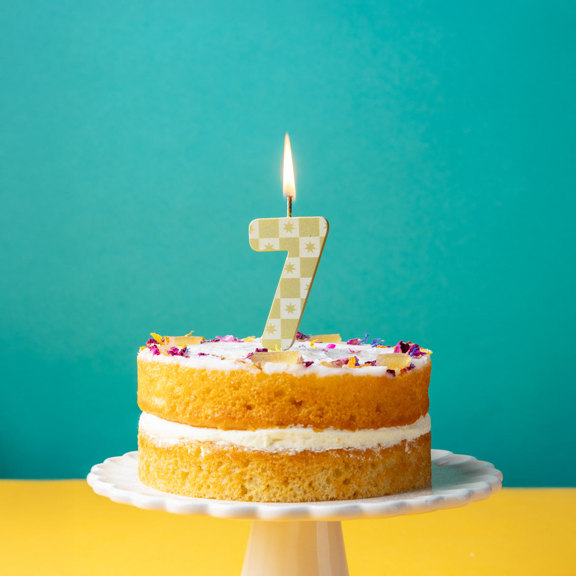 Gold Number Sparkler Duo Birthday Candle - 7 | Cake Candles |