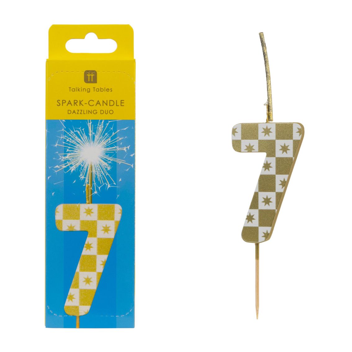 Gold Duo Sparkler Number Birthday Candles