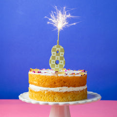 Gold Number Sparkler Duo Birthday Candle - 8 | Cake Candles |