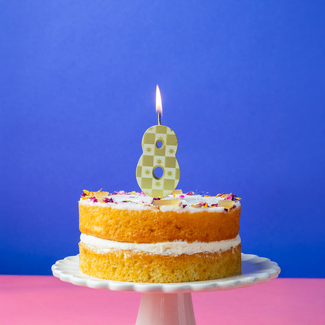 Gold Number Sparkler Duo Birthday Candle - 8 | Cake Candles |