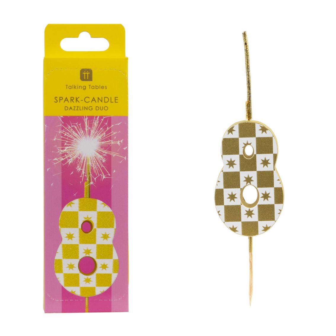 Gold Duo Sparkler Number Birthday Candles