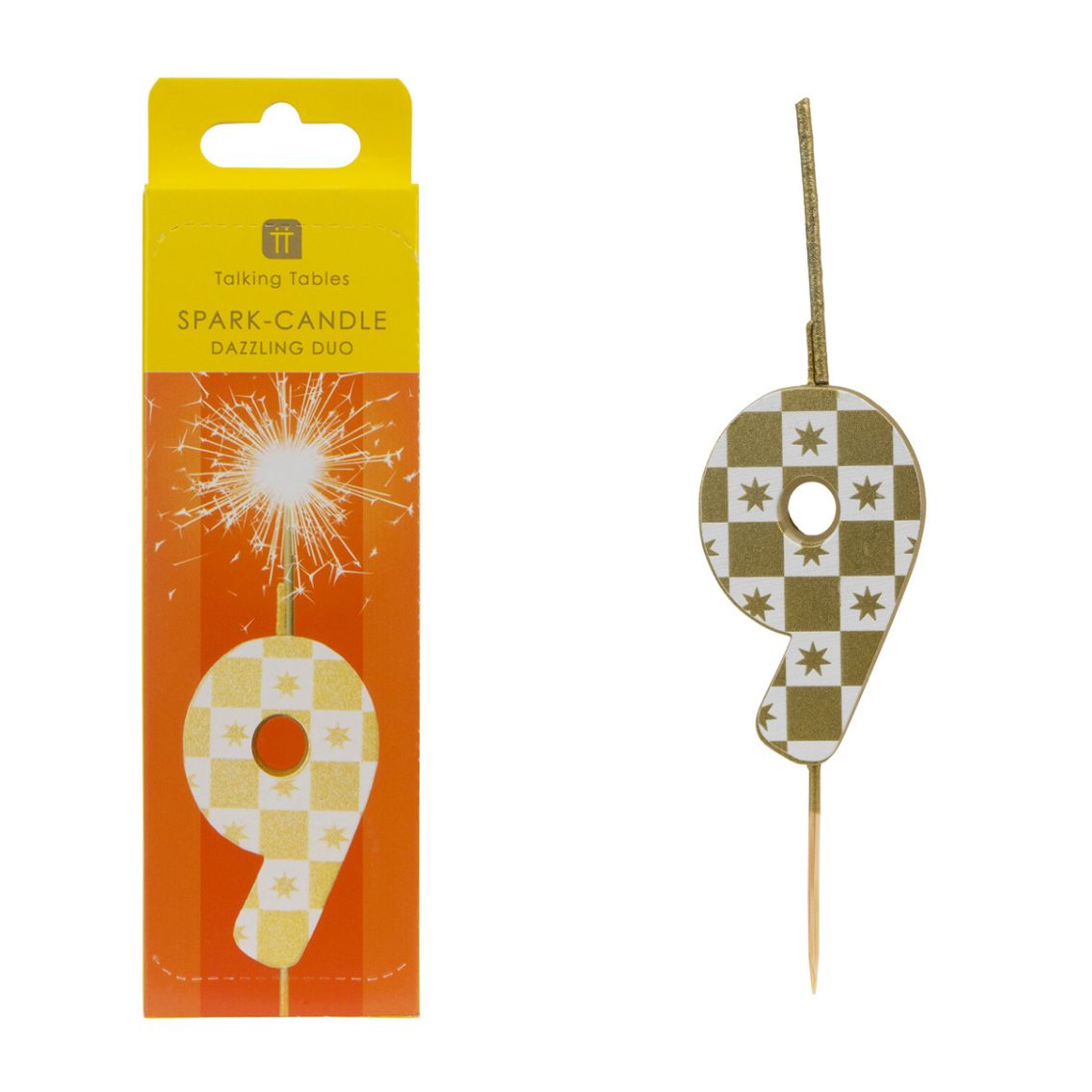 Gold Duo Sparkler Number Birthday Candles