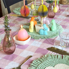 Egg Shaped Pink & Orange Candle | Spring Decor |