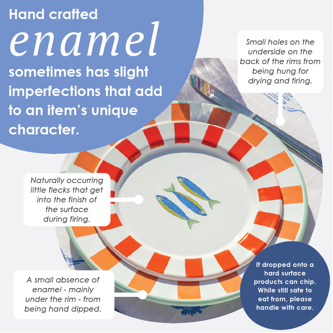 Enamel Plate Starter Set - 25cm | Summer Kitchenware |