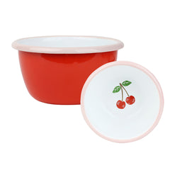 Cherry Red Enamel Bowl - 10cm | Summer Tableware |