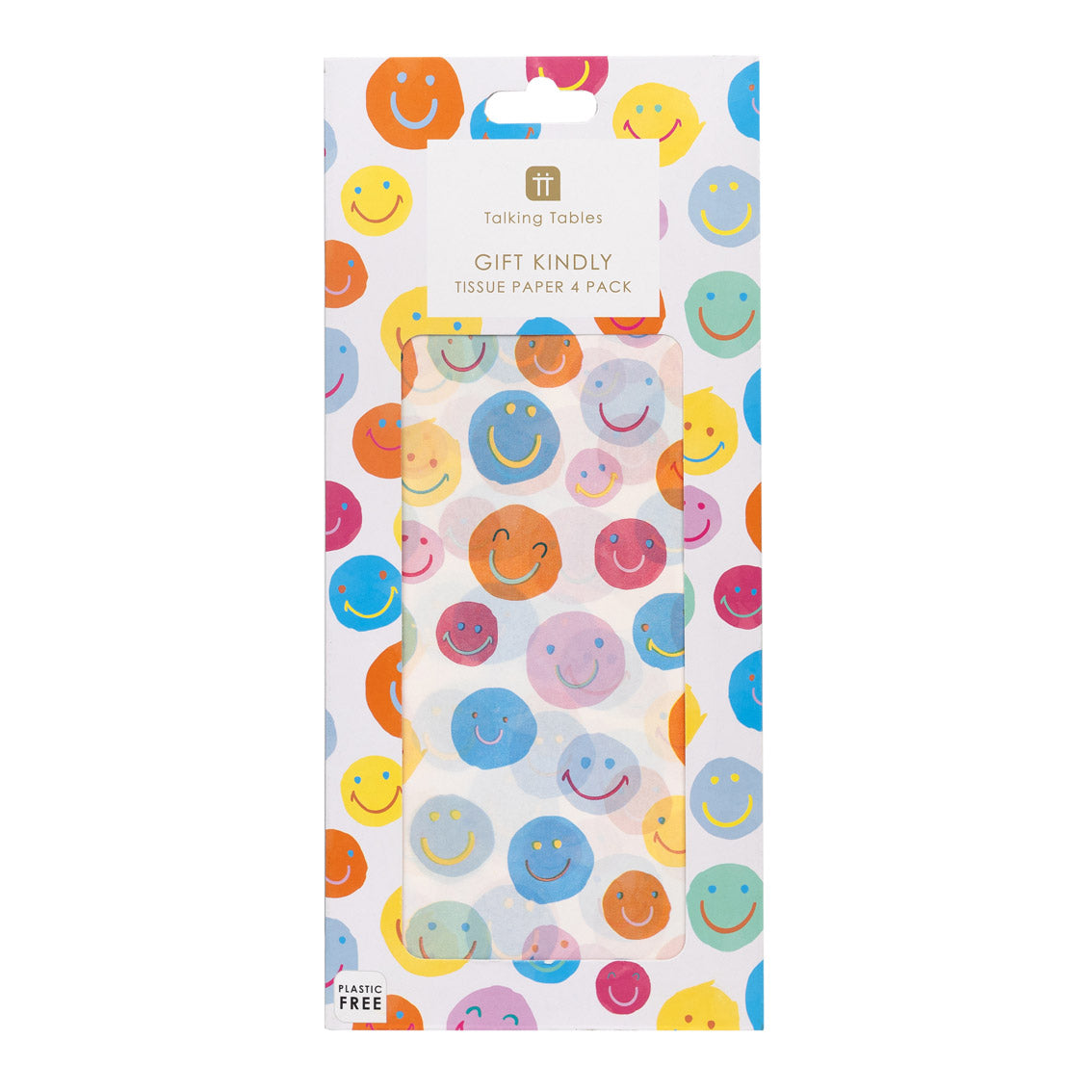 Happy Face Tissue Paper - 4 Sheets | Party Supplies |