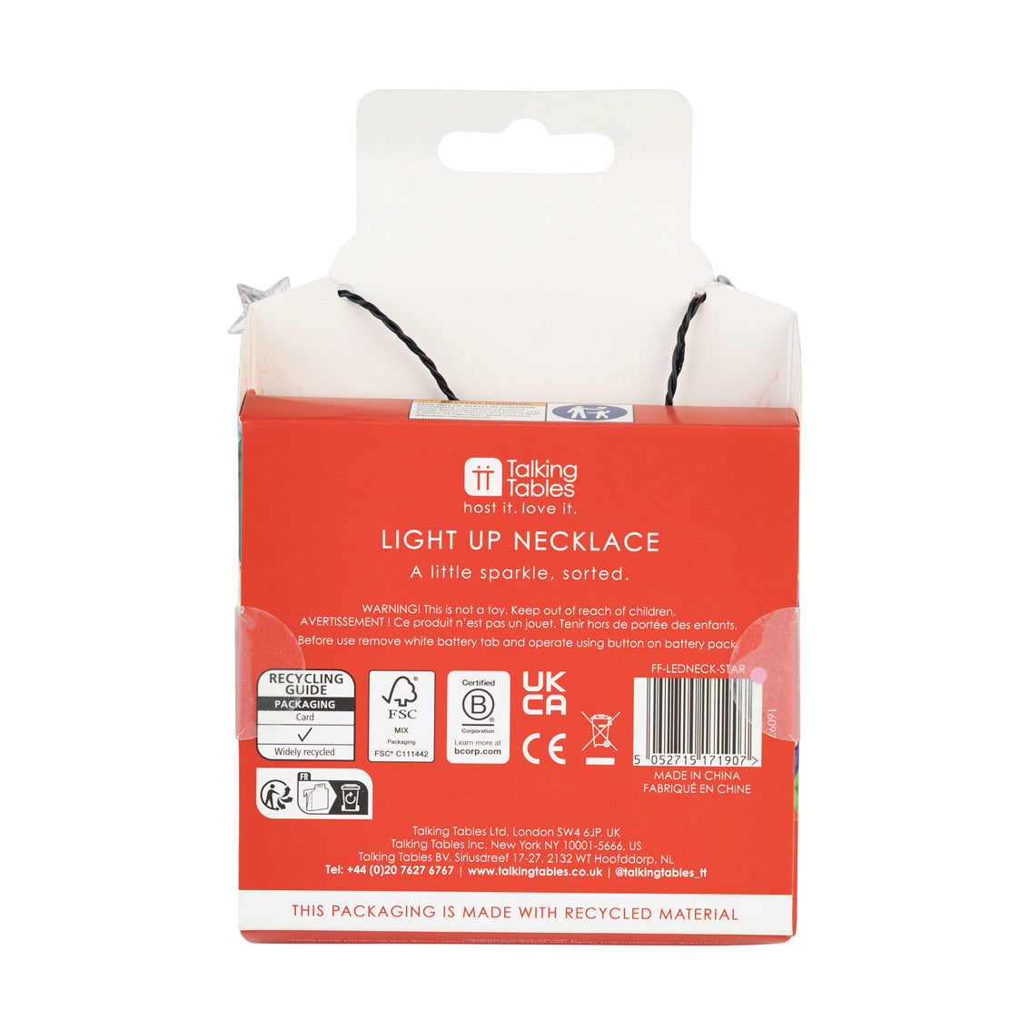 Light Up Stars LED Necklace - 8 Unit Display | Christmas Novelty |
