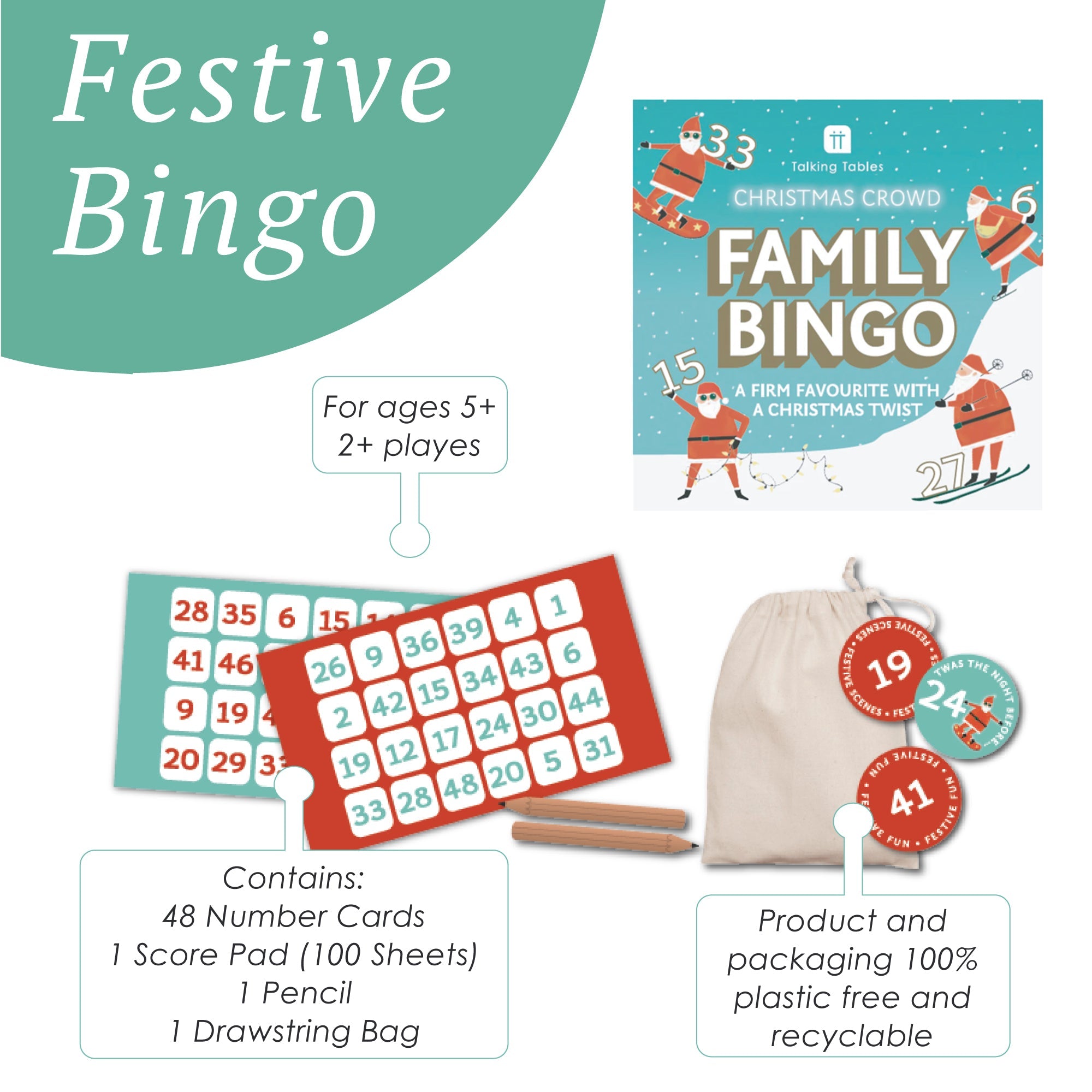 Christmas Family Bingo Game - 6 Unit Display | Christmas Games |