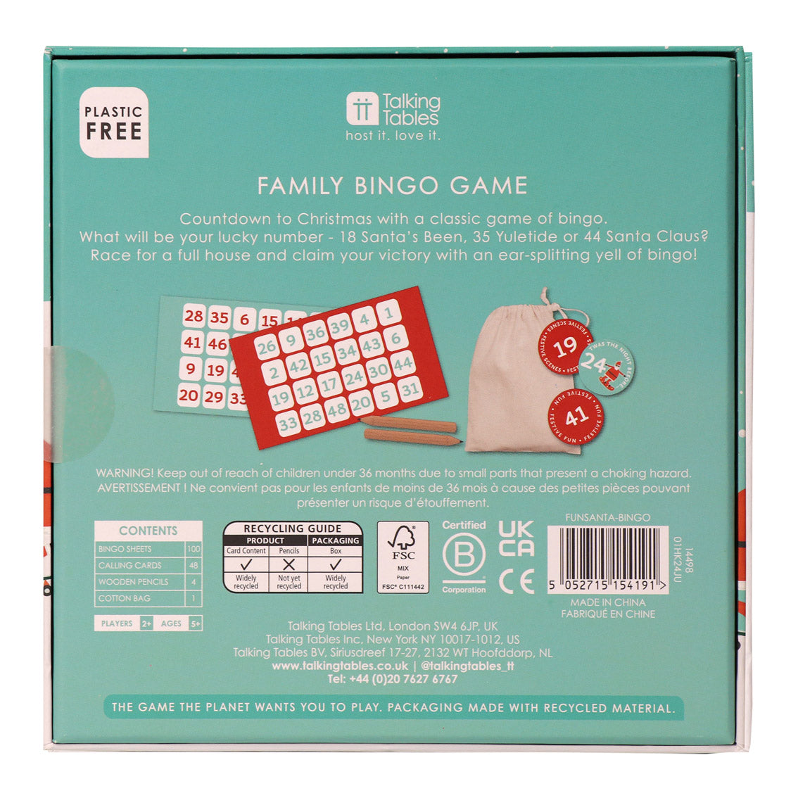 Christmas Family Bingo Game - 6 Unit Display | Christmas Games |