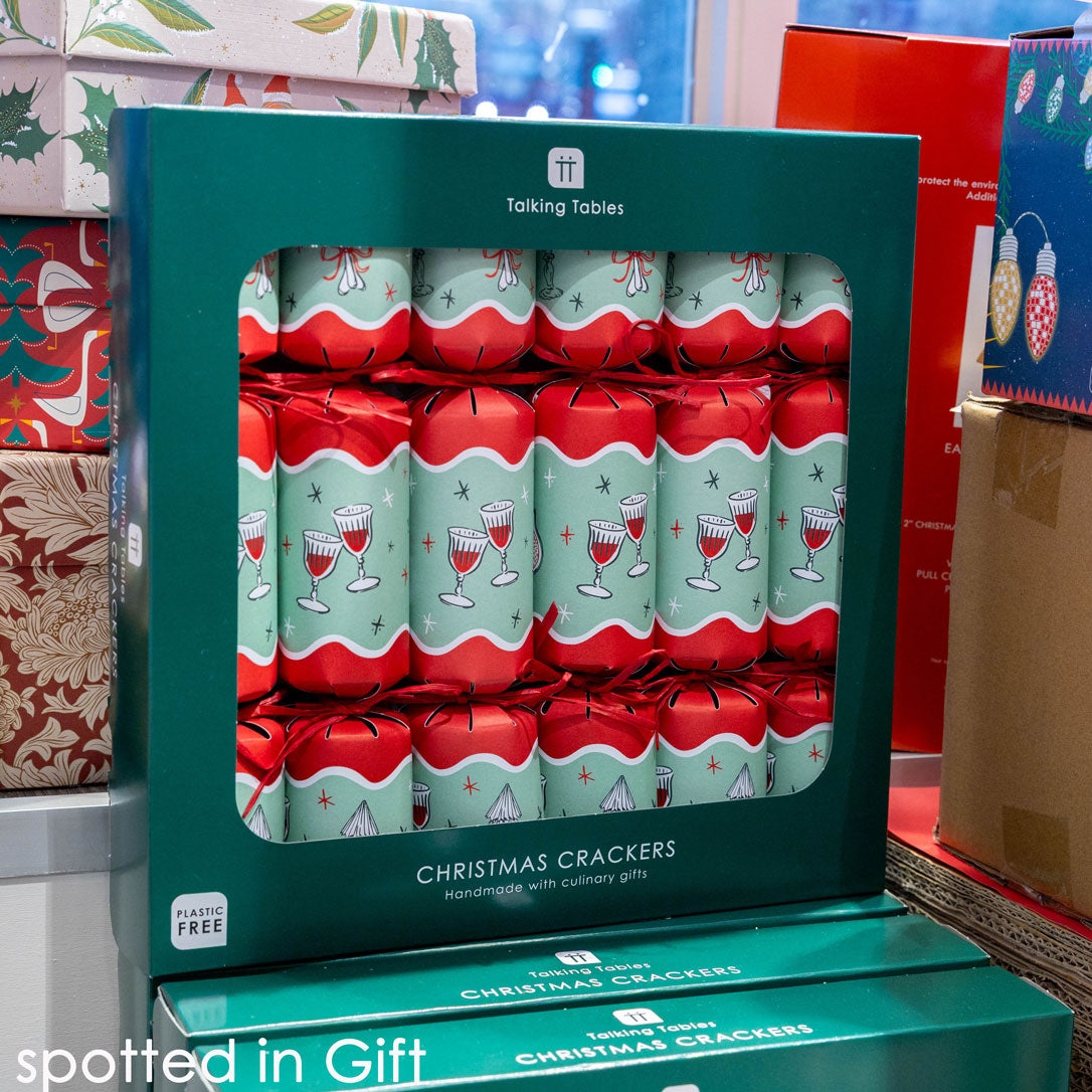 Bon Noel Green Christmas Crackers - 6 Pack | Christmas Decor |
