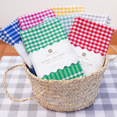 Grey Gingham Fabric Tea Towels - 2 Pack | Summer Decor |