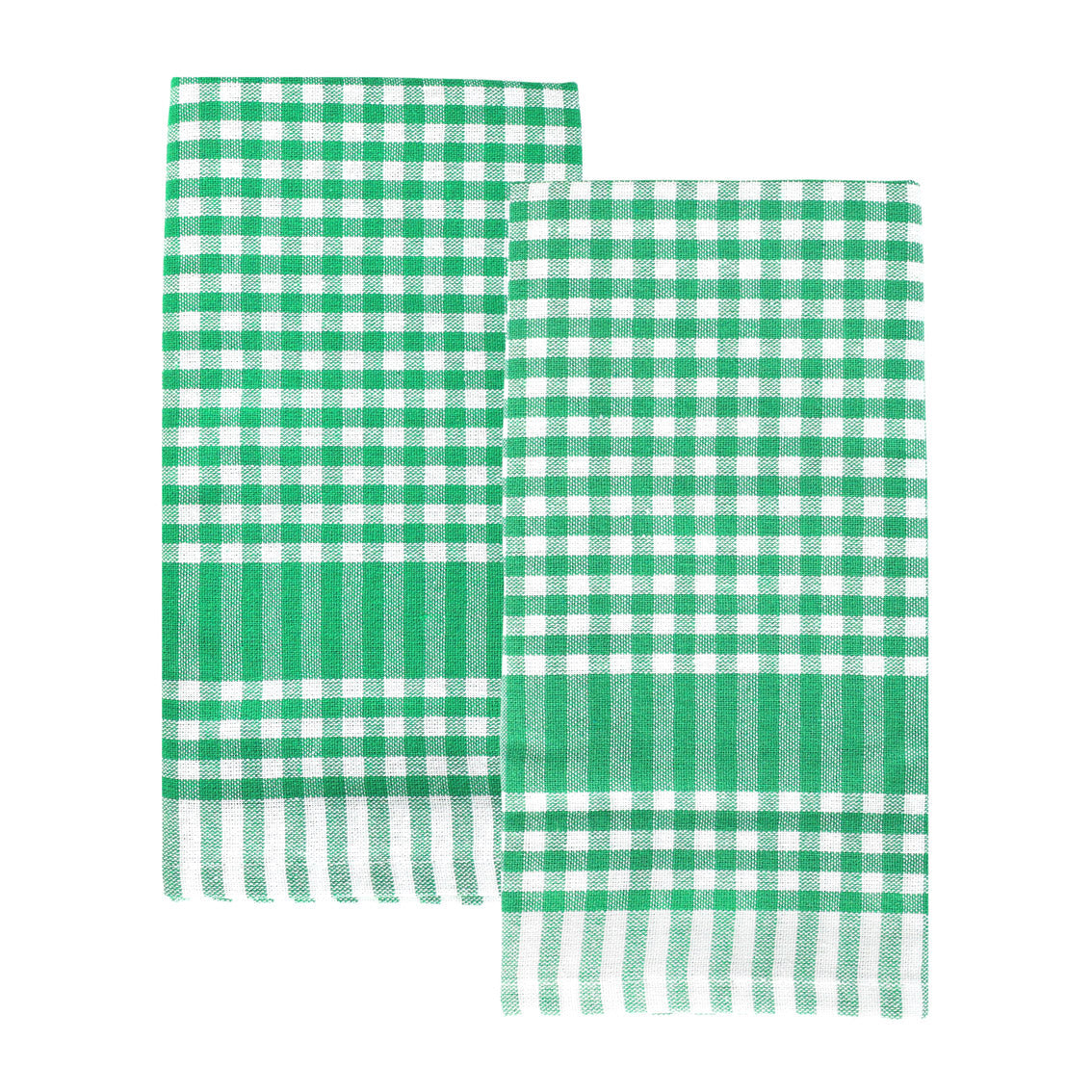Green Gingham Fabric Tea Towels - 2 Pack | Summer Decor |