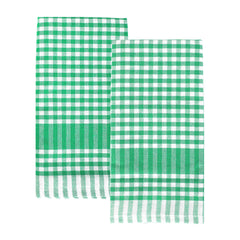 Green Gingham Fabric Tea Towels - 2 Pack | Summer Decor |