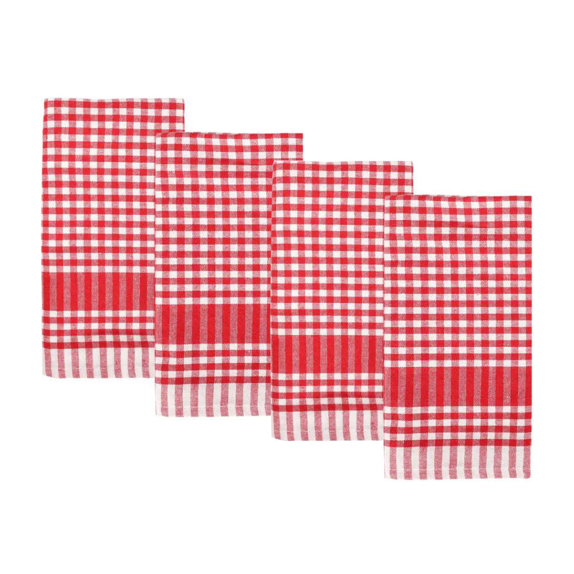 Gingham Fabric Tea Towels - 4 Pack