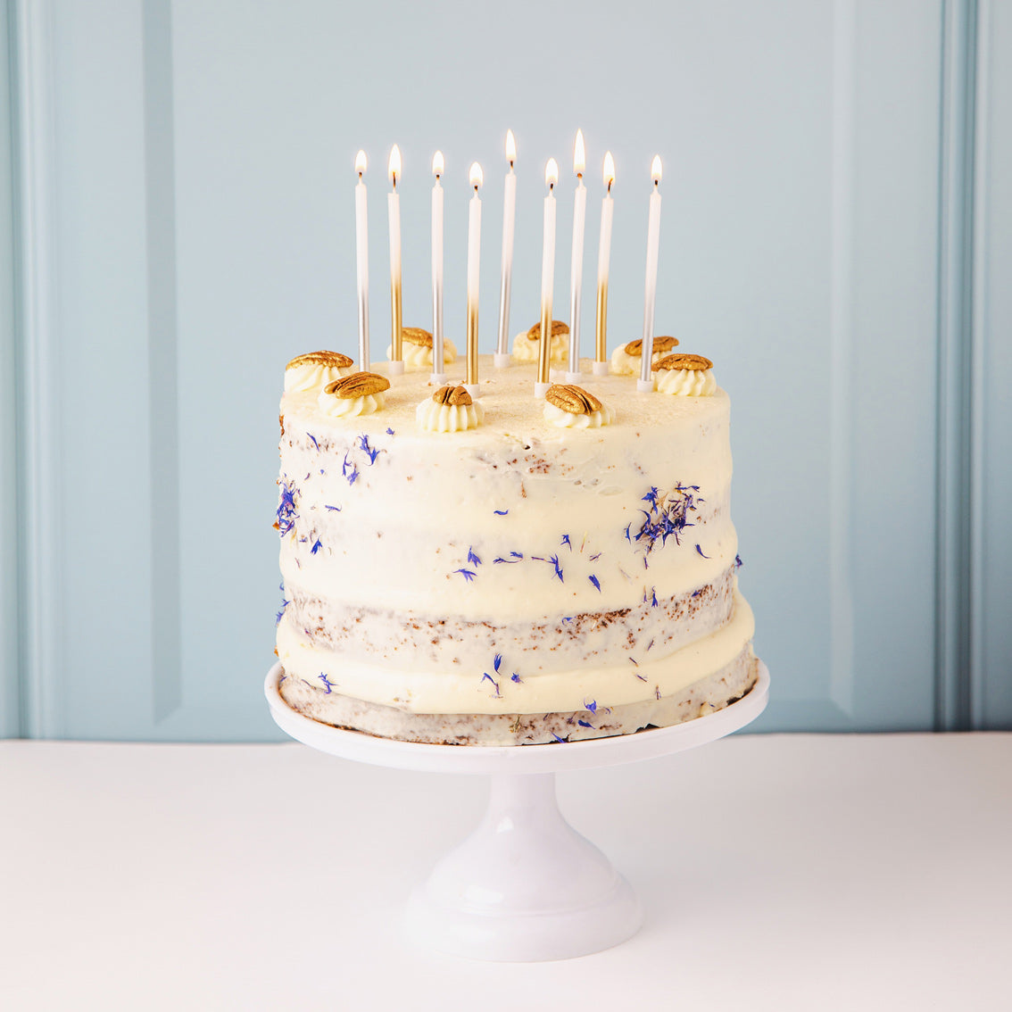Gold Ombre Birthday Candles - 16 Pack | Cake Candles |