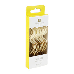 Gold & White Twist Birthday Candles - 20 Pack | Cake Candles |