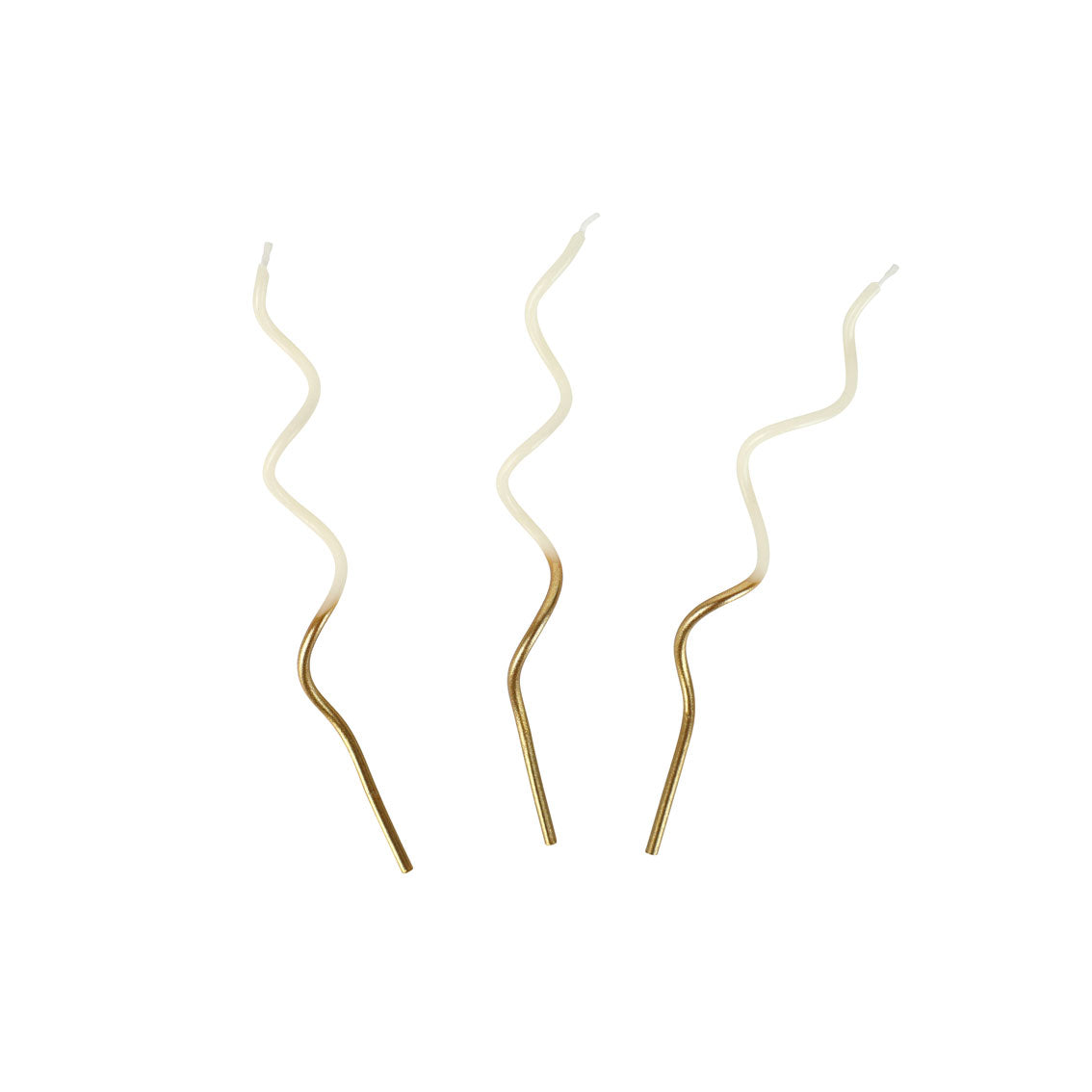 Gold & White Twist Birthday Candles - 20 Pack | Cake Candles |
