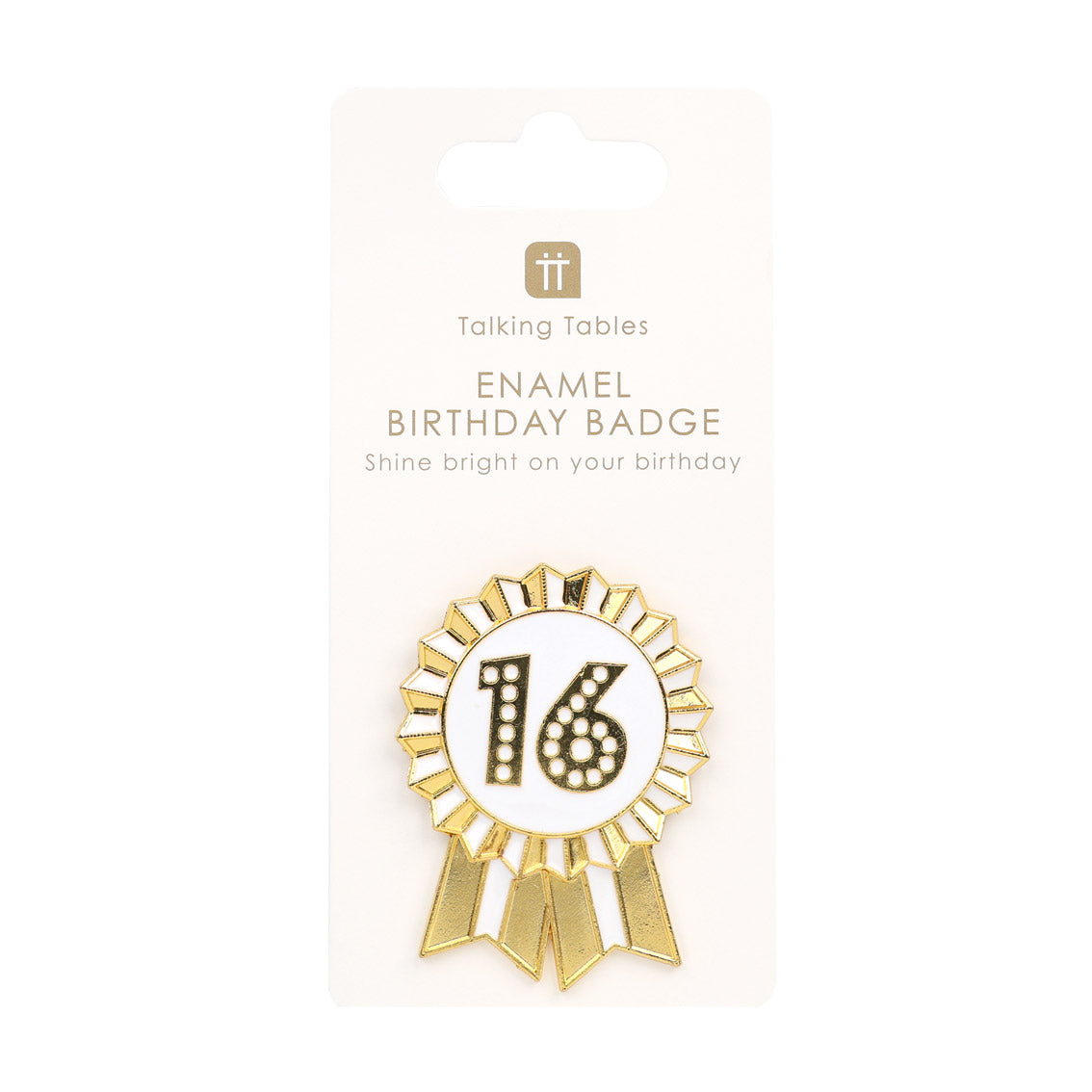 Gold Enamel Milestone Birthday Pin Badges