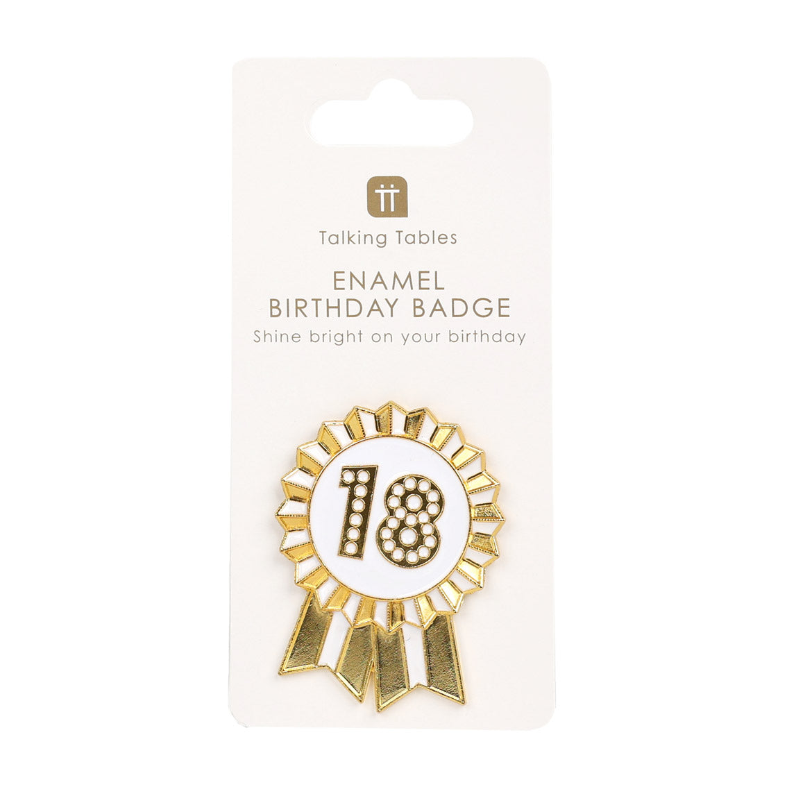 Gold Enamel Birthday Pin Badge - 18 | Birthday Gifts |
